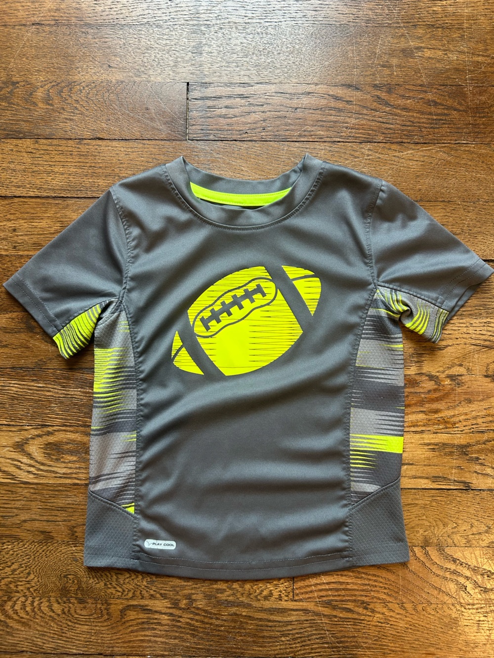 jumping beans Grey Swim Rashguard with Neon Yellow Football Graphic